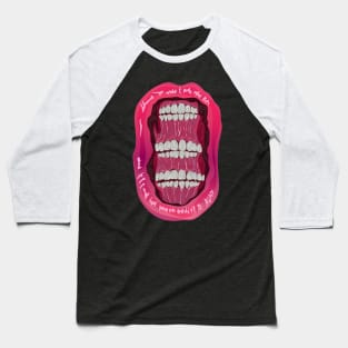 The unique design of the three-tiered array of teeth, Baseball T-Shirt